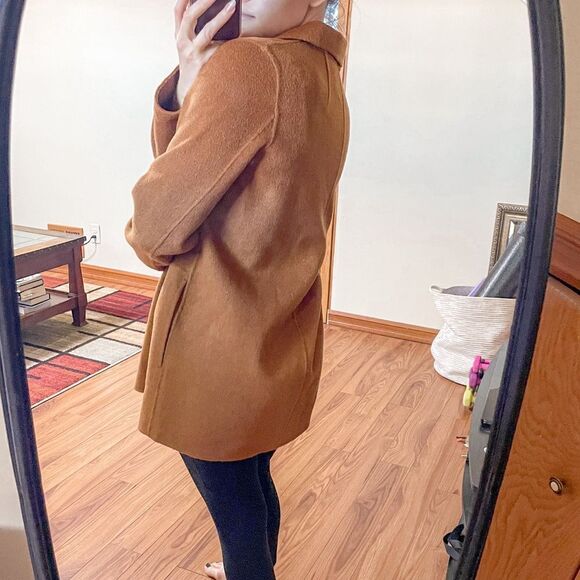 Theory Sileena Winsome 2 Wool Wrap Jacket Camel L - Picture 2 of 9